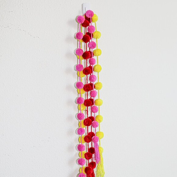 Mexican Handmade Colorful PomPoms Decorative Garland Home Party Festive Decor - Picture 4 of 4